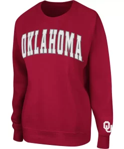 Women's Colosseum Crimson Oklahoma Sooners Campanile Pullover Sweatshirt