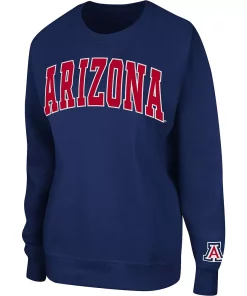 Women's Colosseum Navy Arizona Wildcats Campanile Pullover Sweatshirt