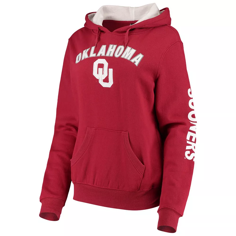 Women's Colosseum Crimson Oklahoma Sooners Loud and Proud Pullover Hoodie - Image 3