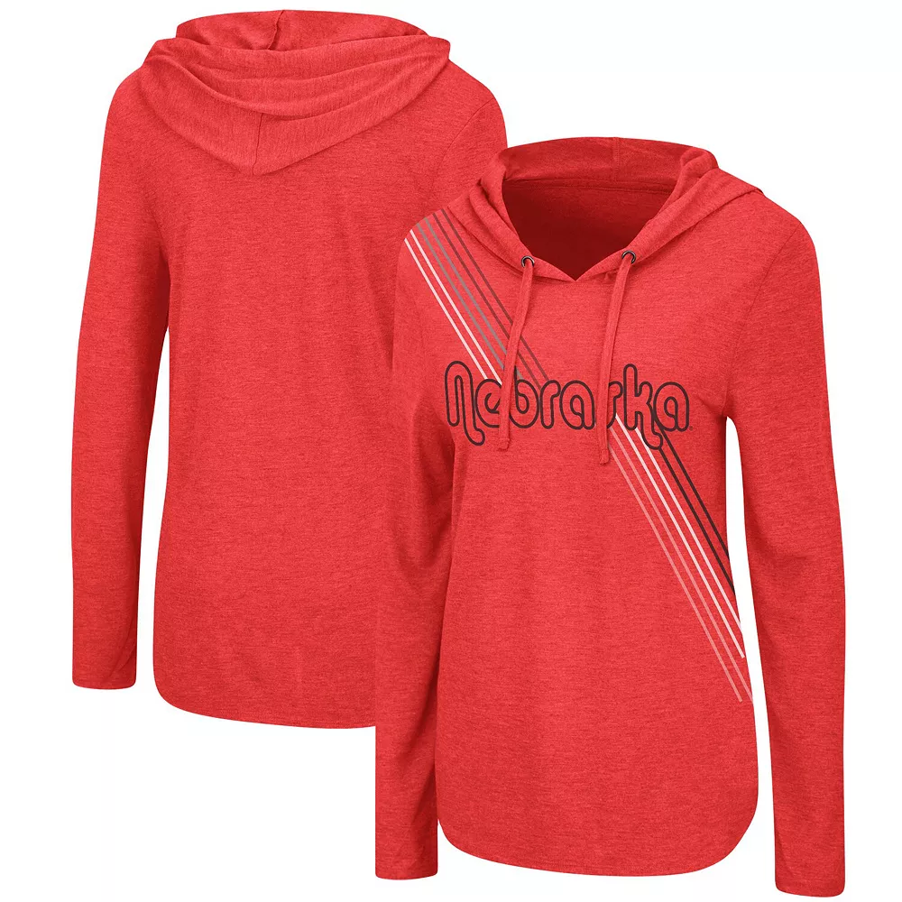 Women's Colosseum Scarlet Nebraska Huskers Bernadette Hoodie Long Sleeve T-Shirt