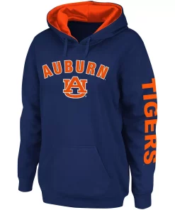Women's Colosseum Navy Auburn Tigers Loud and Proud Pullover Hoodie