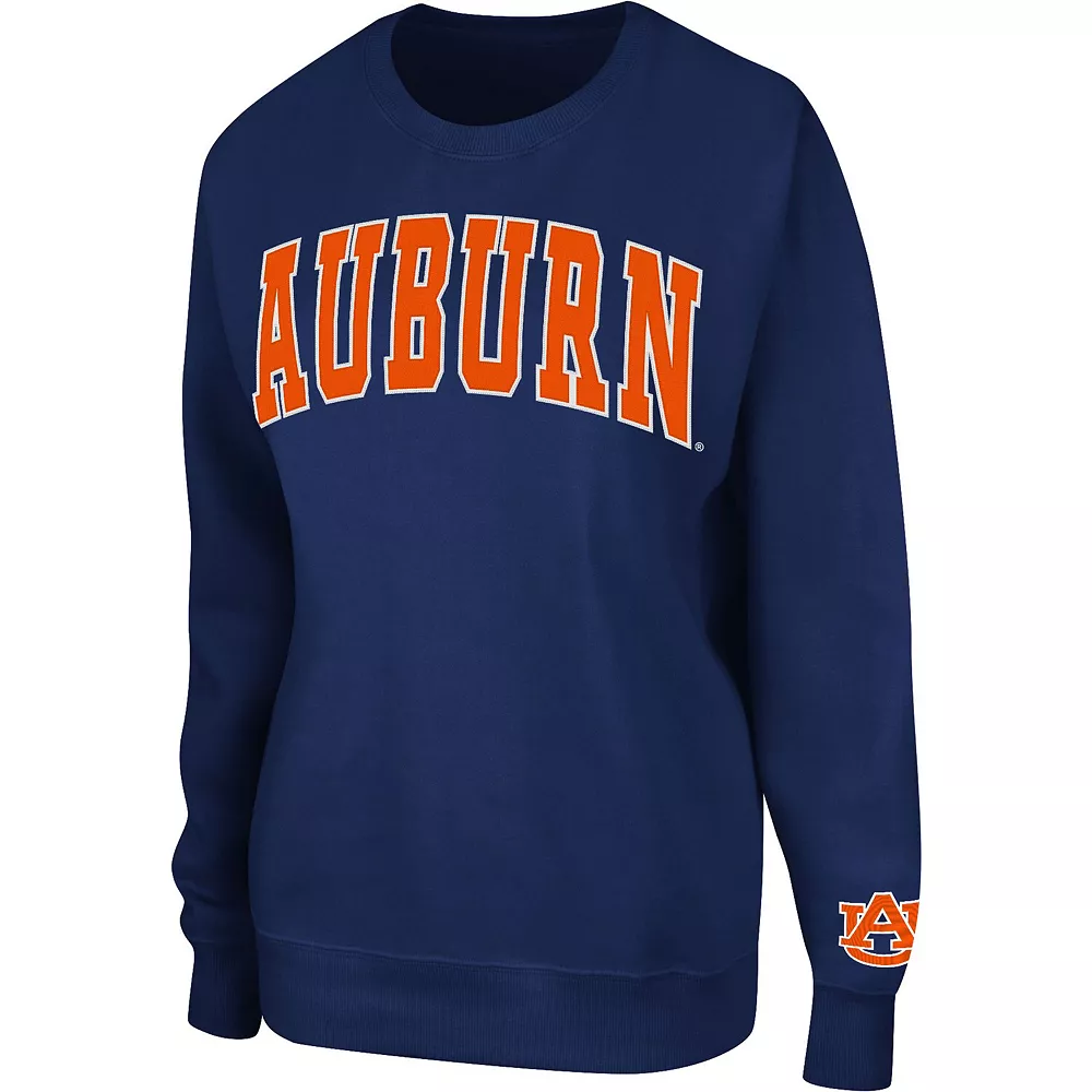 Women's Colosseum Navy Auburn Tigers Campanile Pullover Sweatshirt