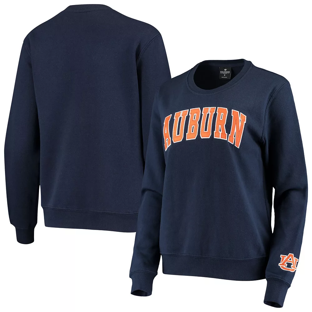 Women's Colosseum Navy Auburn Tigers Campanile Pullover Sweatshirt - Image 2