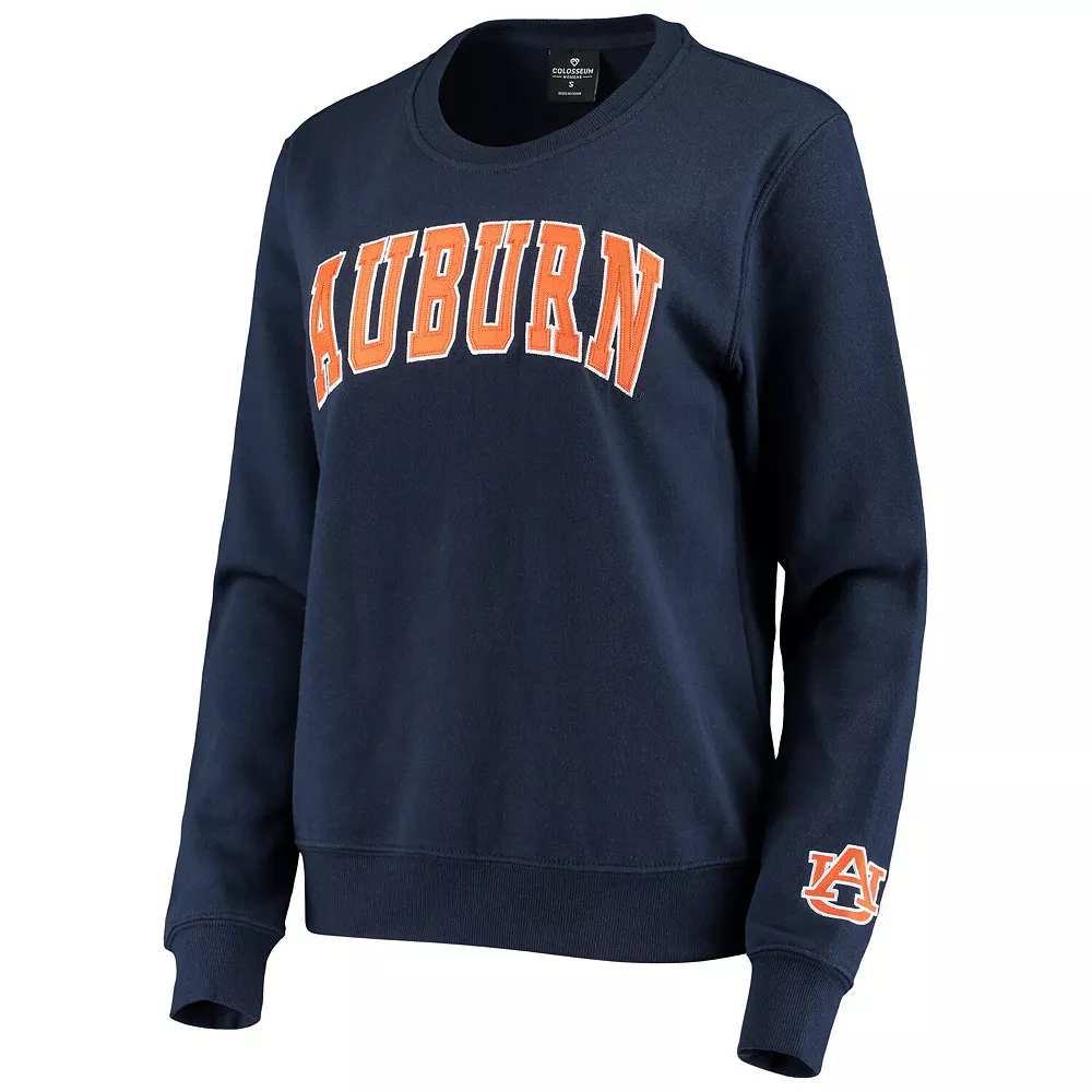 Women's Colosseum Navy Auburn Tigers Campanile Pullover Sweatshirt - Image 3