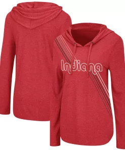 Women's Colosseum Crimson Indiana Hoosiers Bernadette Hoodie Long Sleeve T-Shirt