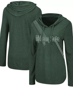 Women's Colosseum Green Michigan State Spartans Bernadette Hoodie Long Sleeve T-Shirt