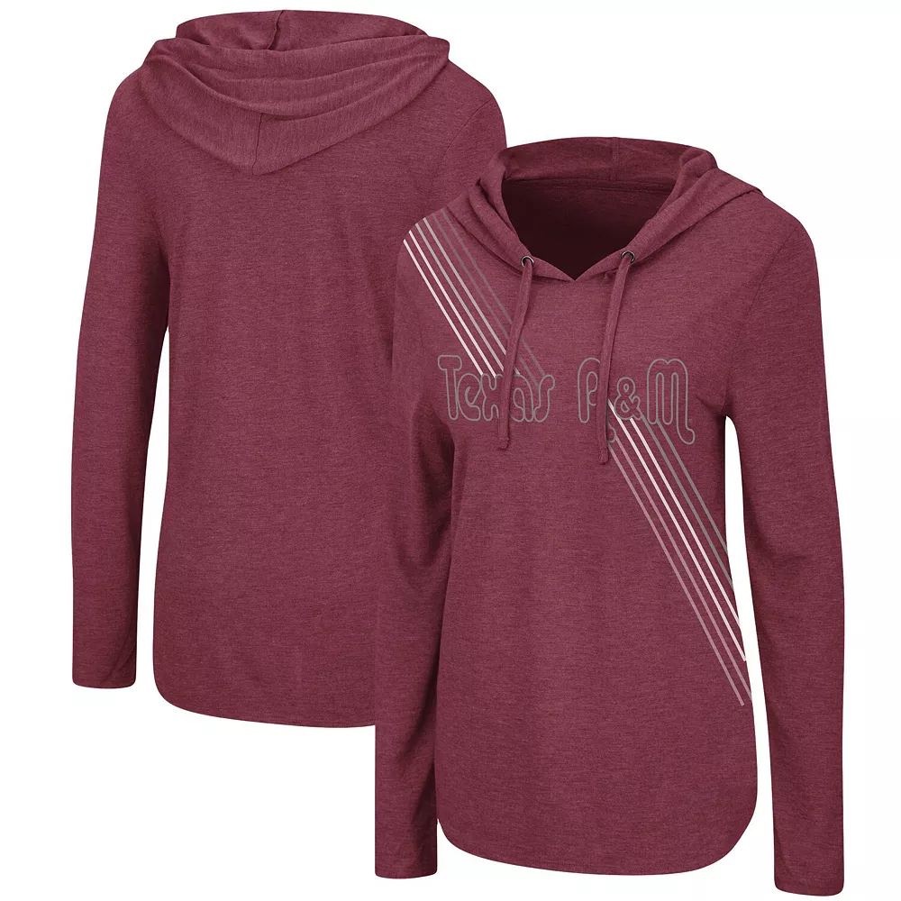 Women's Colosseum Maroon Texas A&M Aggies Bernadette Hoodie Long Sleeve T-Shirt - Image 2