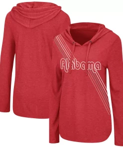 Women's Colosseum Crimson Alabama Crimson Tide Bernadette Hoodie Long Sleeve T-Shirt