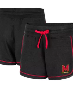 Women's Colosseum Heathered Black Maryland Terrapins Lil Sebastian Shorts