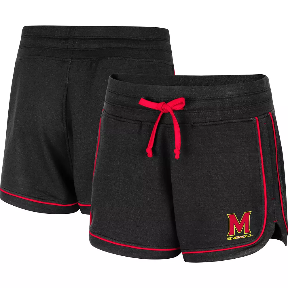 Women's Colosseum Heathered Black Maryland Terrapins Lil Sebastian Shorts - Image 2