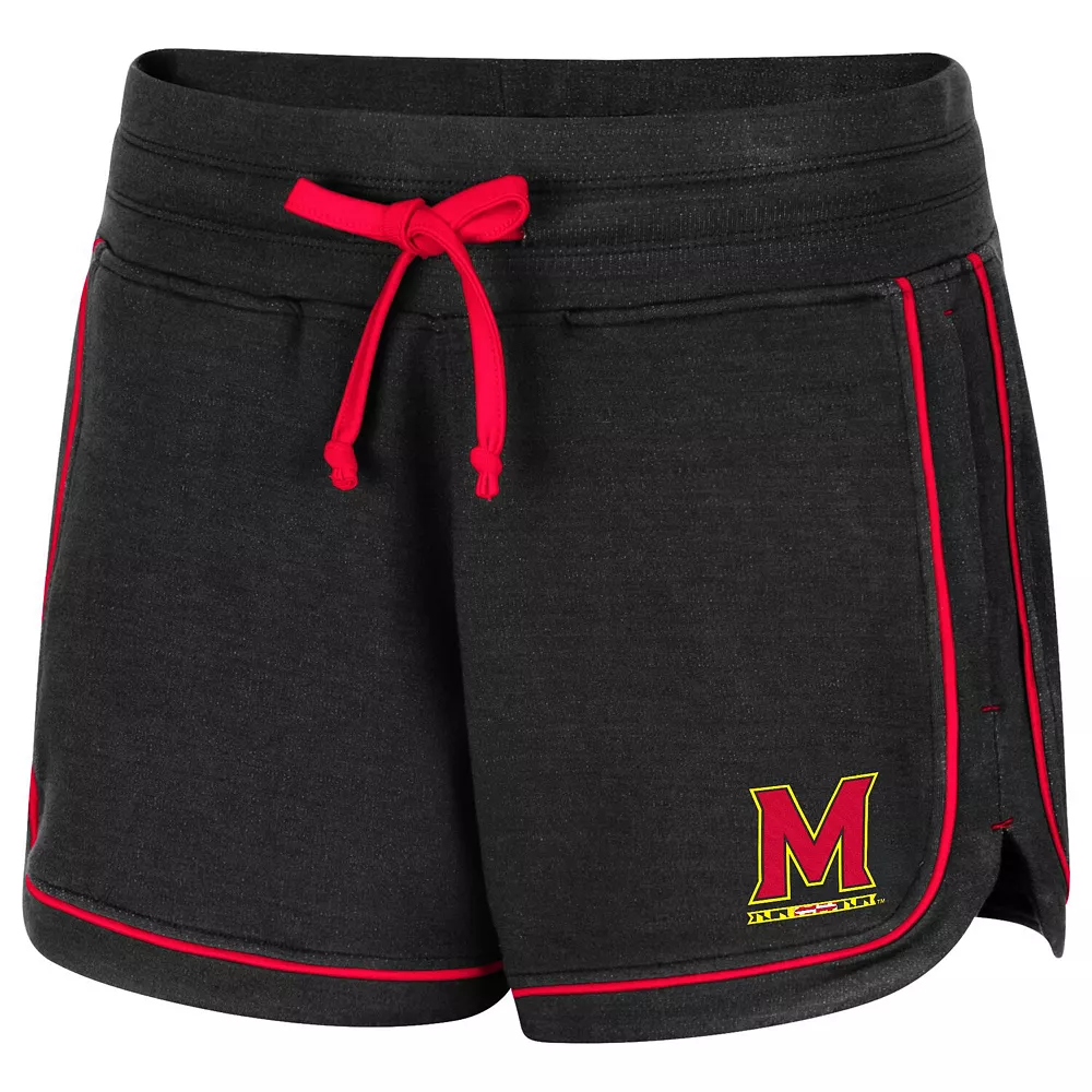 Women's Colosseum Heathered Black Maryland Terrapins Lil Sebastian Shorts - Image 3
