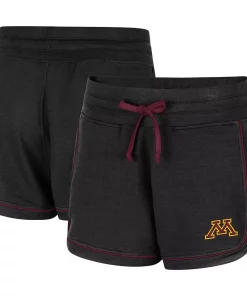 Women's Colosseum Heathered Black Minnesota Golden Gophers Lil Sebastian Shorts