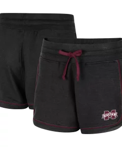 Women's Colosseum Heathered Black Mississippi State Bulldogs Lil Sebastian Shorts