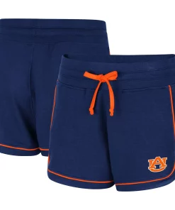 Women's Colosseum Heathered Navy Auburn Tigers Lil Sebastian Tri-Blend Shorts