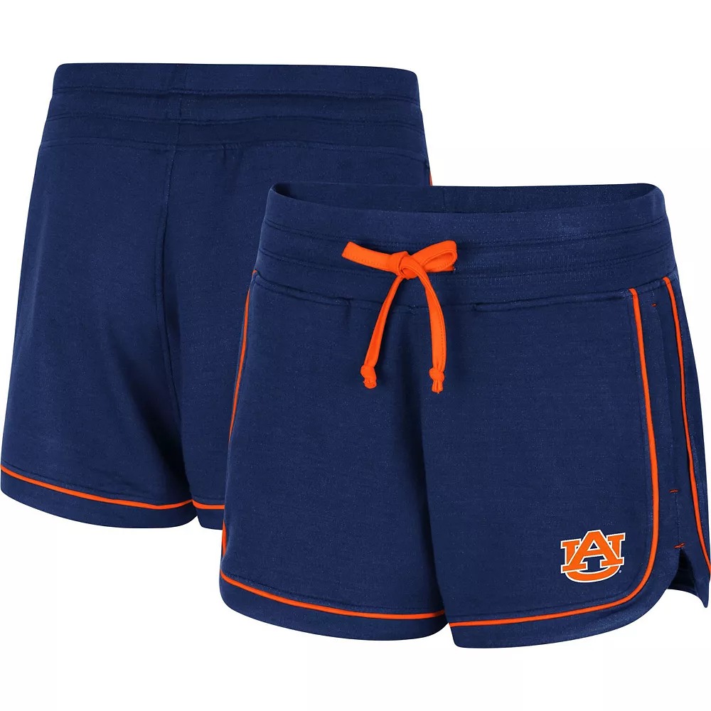 Women's Colosseum Heathered Navy Auburn Tigers Lil Sebastian Tri-Blend Shorts