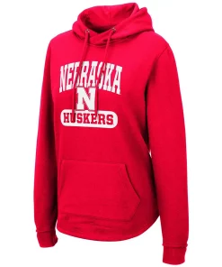 Women's Colosseum Scarlet Nebraska Huskers Core Crossover Pillbox Pullover Hoodie