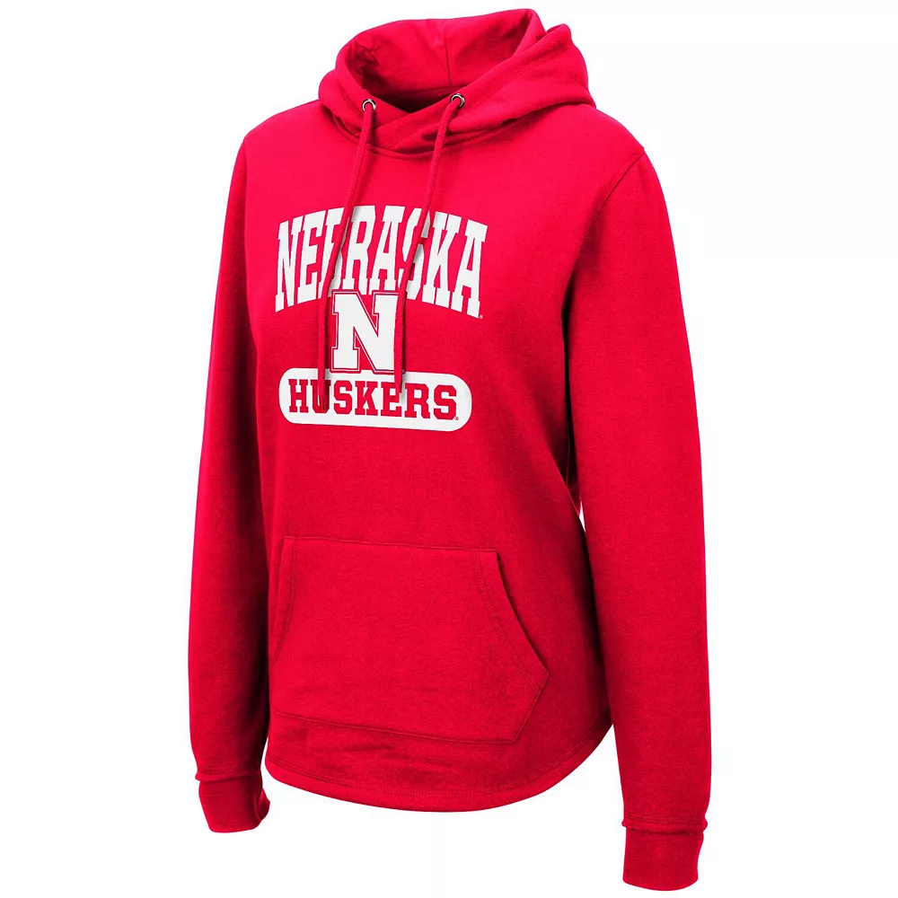 Women's Colosseum Scarlet Nebraska Huskers Core Crossover Pillbox Pullover Hoodie