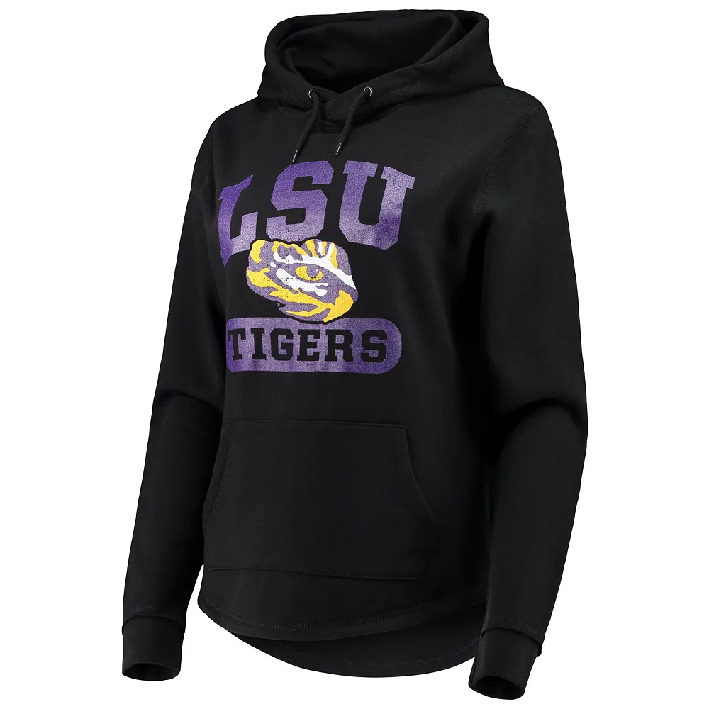 Women's Colosseum Black LSU Tigers Core Crossover Pillbox Pullover Hoodie - Image 3