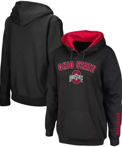 Women's Black Ohio State Buckeyes Arch & Logo 1 Pullover Hoodie