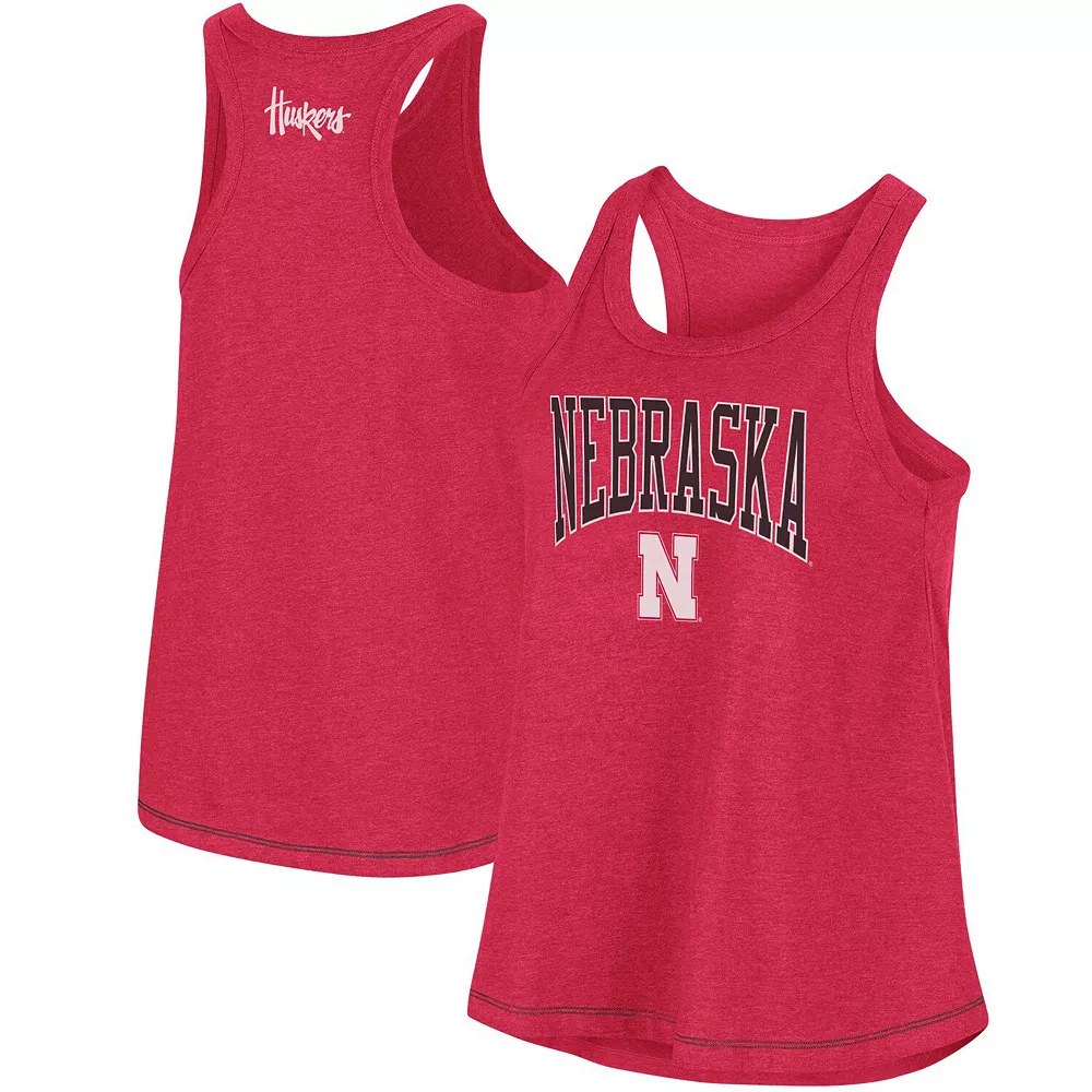 Women's Colosseum Scarlet Nebraska Huskers Gretchen 2-Hit Racerback Tank - Image 2
