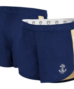 Women's Colosseum Navy Navy Midshipmen Nice Wig Reversible Shorts