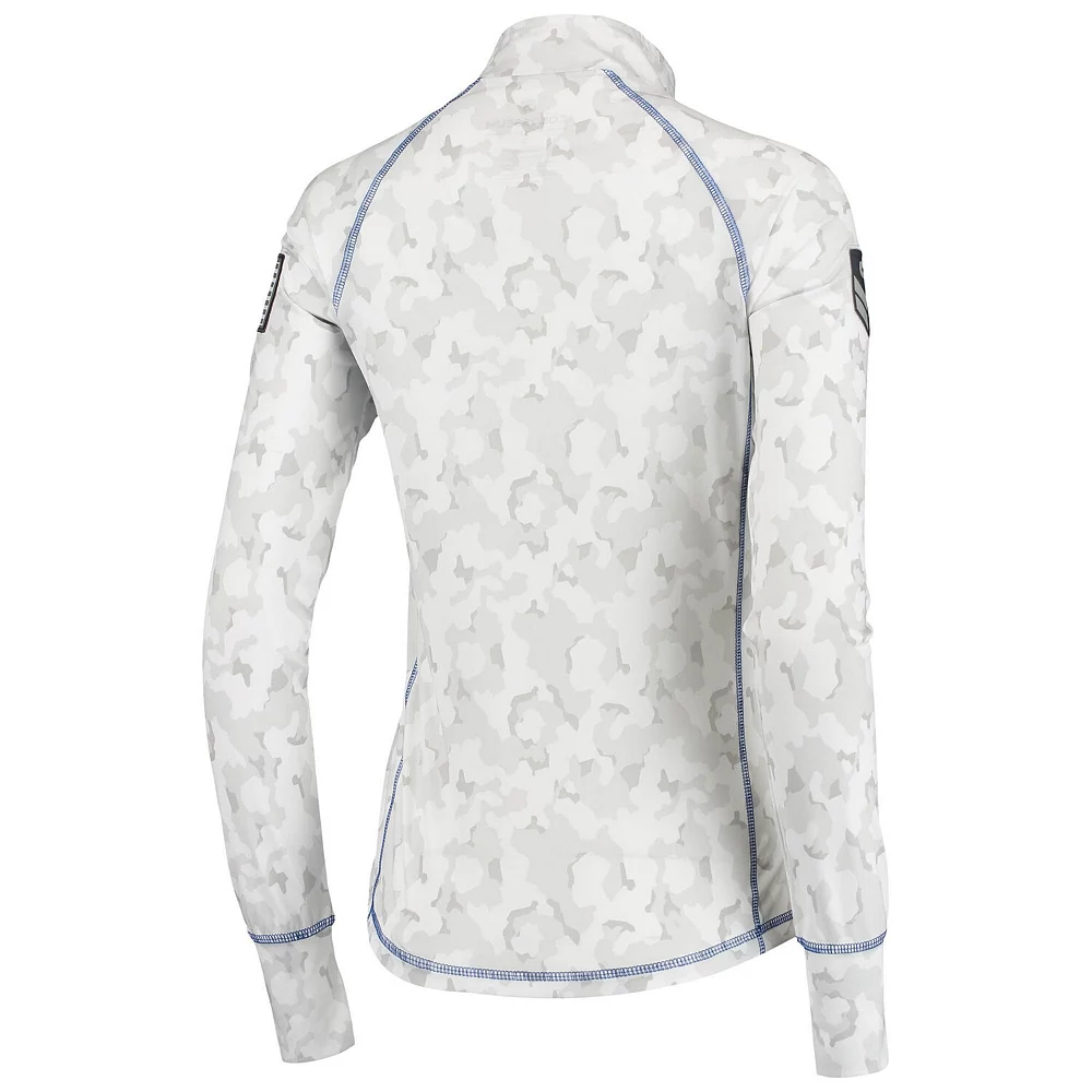 Women's Colosseum White Air Force Falcons OHT Military Appreciation Officer Arctic Camo 1/4-Zip Jacket - Image 4