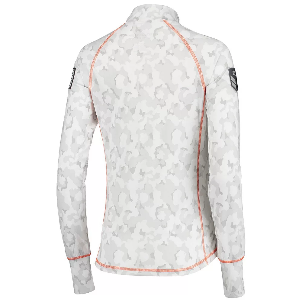Women's Colosseum White Oklahoma State Cowboys OHT Military Appreciation Officer Arctic Camo 1/4-Zip Jacket - Image 4