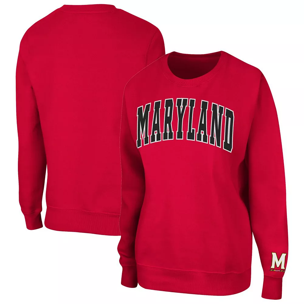 Women's Colosseum Red Maryland Terrapins Campanile Pullover Sweatshirt - Image 2