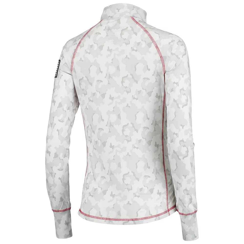 Women's Colosseum White Washington State Cougars OHT Military Appreciation Officer Arctic Camo 1/4-Zip Jacket - Image 4