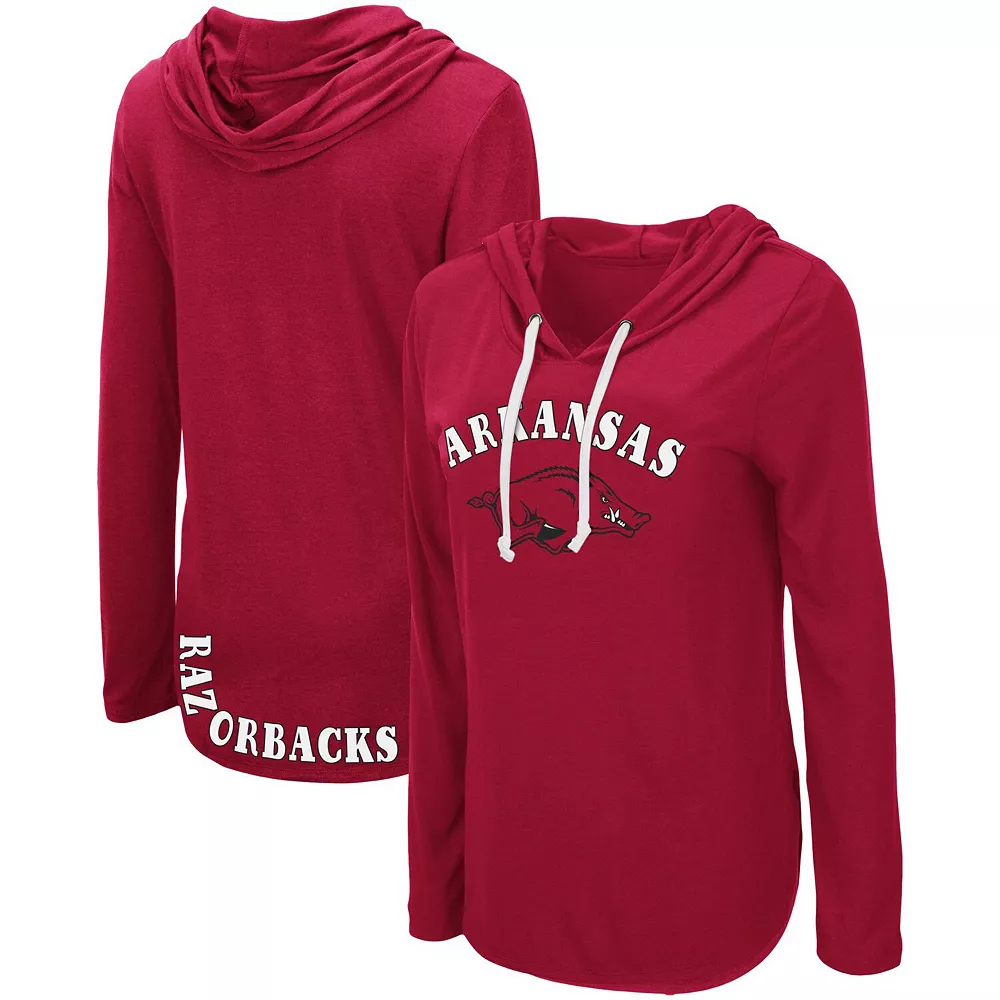 Women's Colosseum Cardinal Arkansas Razorbacks My Lover Hoodie Long Sleeve T-Shirt - Image 2
