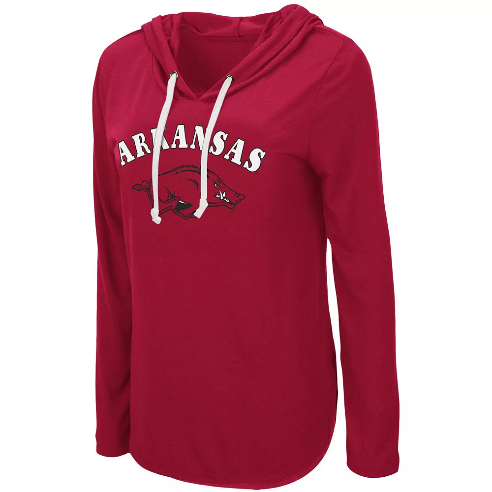 Women's Colosseum Cardinal Arkansas Razorbacks My Lover Hoodie Long Sleeve T-Shirt - Image 3
