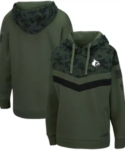 Women's Colosseum Olive/Camo Louisville Cardinals OHT Military Appreciation Extraction Chevron Pullover Hoodie