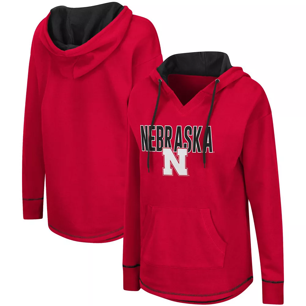 Women's Colosseum Scarlet Nebraska Huskers Tunic Pullover Hoodie - Image 2