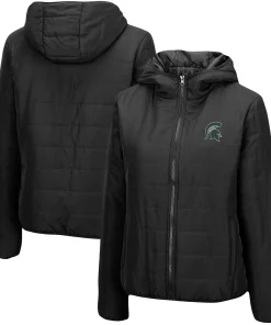 Women's Colosseum Black Michigan State Spartans Arianna Full-Zip Puffer Jacket