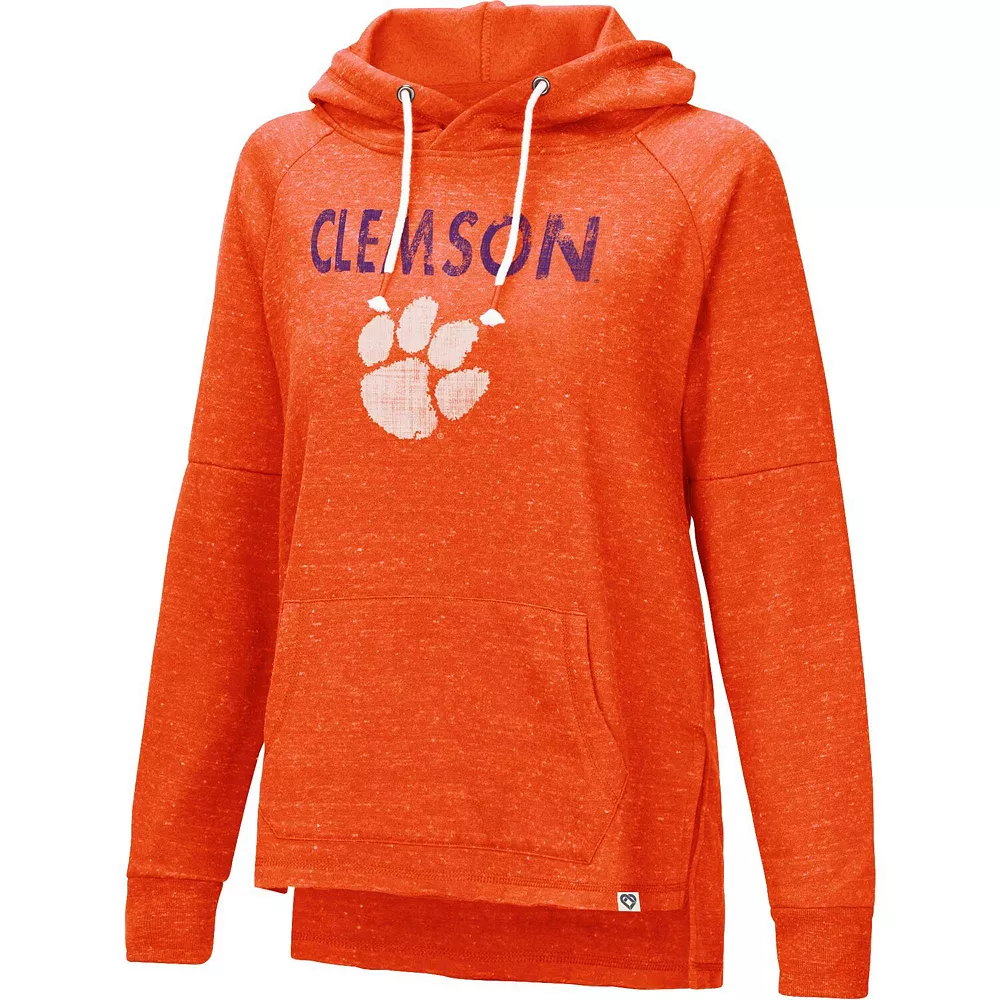 Women's Colosseum Orange Clemson Tigers Nollie Raglan Slub Pullover Hoodie - Image 3