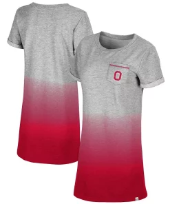 Women's Colosseum Heathered Gray/Scarlet Ohio State Buckeyes Girl World Ombre Dress