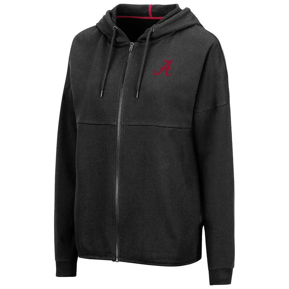 Women's Colosseum Black Alabama Crimson Tide 2-Hit Full-Zip Hoodie - Image 3