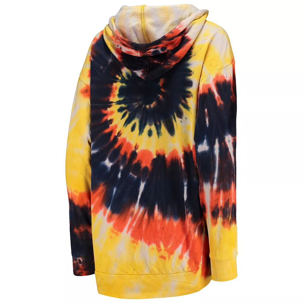 Women's Colosseum Navy Auburn Tigers Slow Ride Spiral Tie-Dye Oversized Pullover Hoodie - Image 3