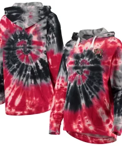 Women's Colosseum Red Maryland Terrapins Slow Ride Spiral Tie-Dye Oversized Pullover Hoodie