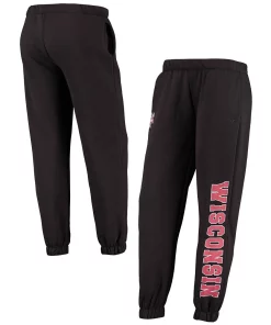 Women's Colosseum Black Wisconsin Badgers Beryl Aubrey Lounge Pants