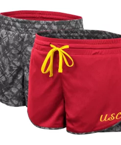 Women's Colosseum Cardinal/Charcoal USC Trojans Fun Stuff Reversible Shorts