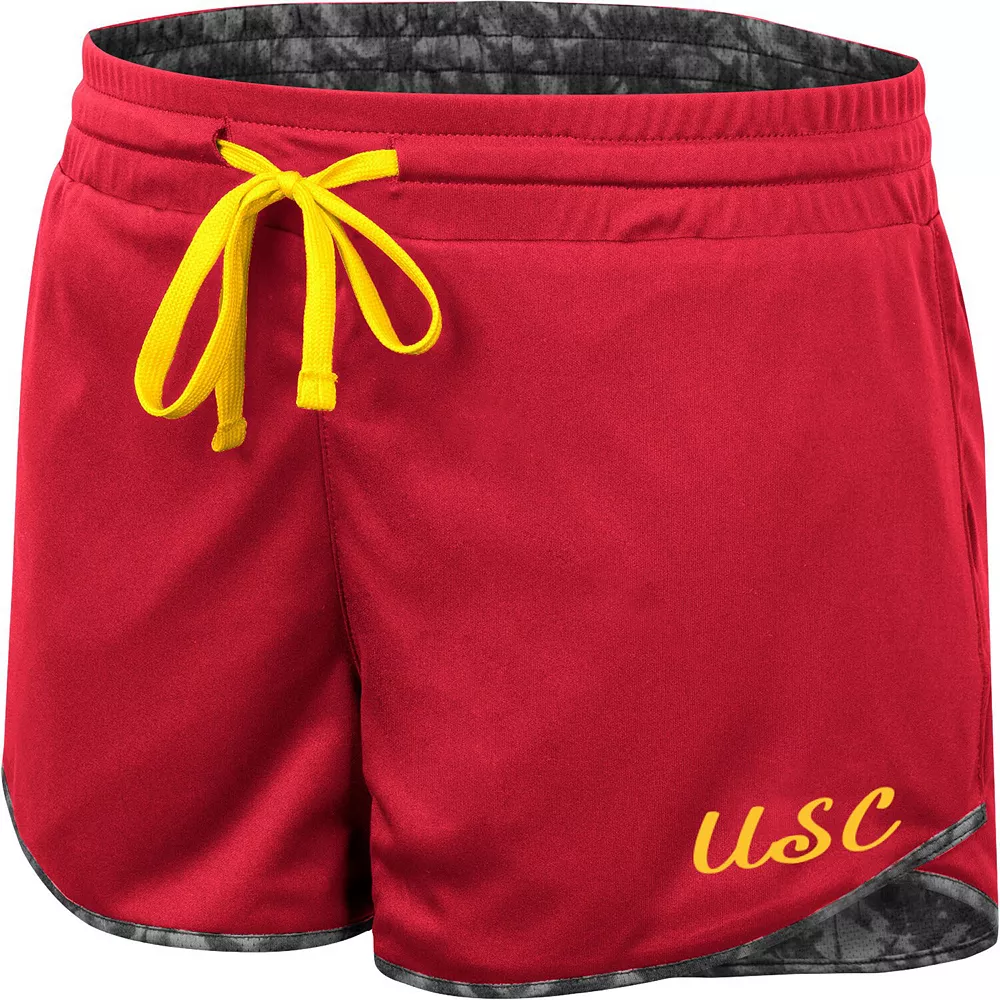 Women's Colosseum Cardinal/Charcoal USC Trojans Fun Stuff Reversible Shorts - Image 3