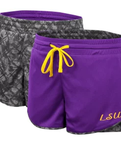 Women's Colosseum Purple/Charcoal LSU Tigers Fun Stuff Reversible Shorts