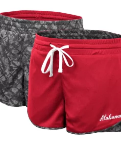 Women's Colosseum Crimson/Charcoal Alabama Crimson Tide Fun Stuff Reversible Shorts