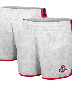 Women's Colosseum White/Black Ohio State Buckeyes The Plastics Geo Print Shorts