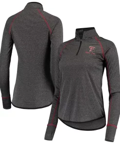 Women's Colosseum Black Texas Tech Red Raiders Stingray Raglan Quarter-Zip Top