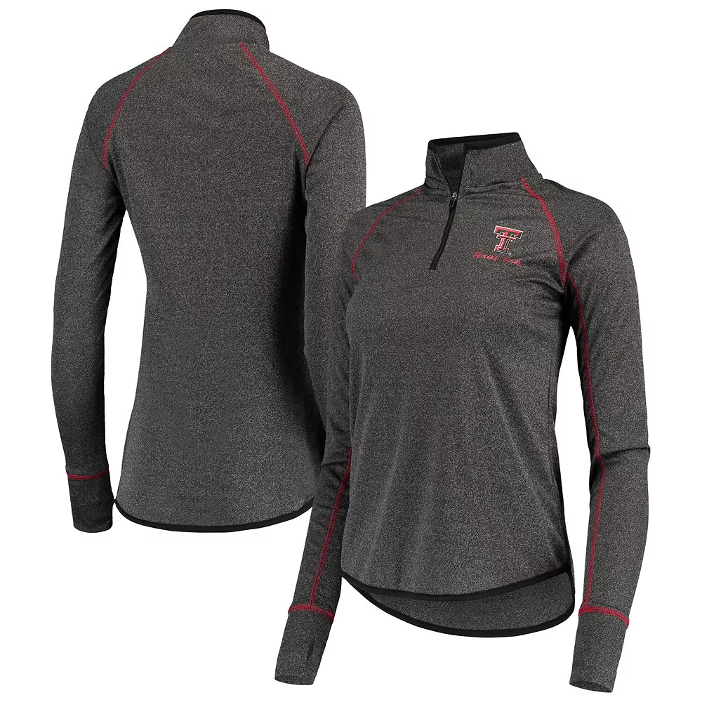 Women's Colosseum Black Texas Tech Red Raiders Stingray Raglan Quarter-Zip Top - Image 2