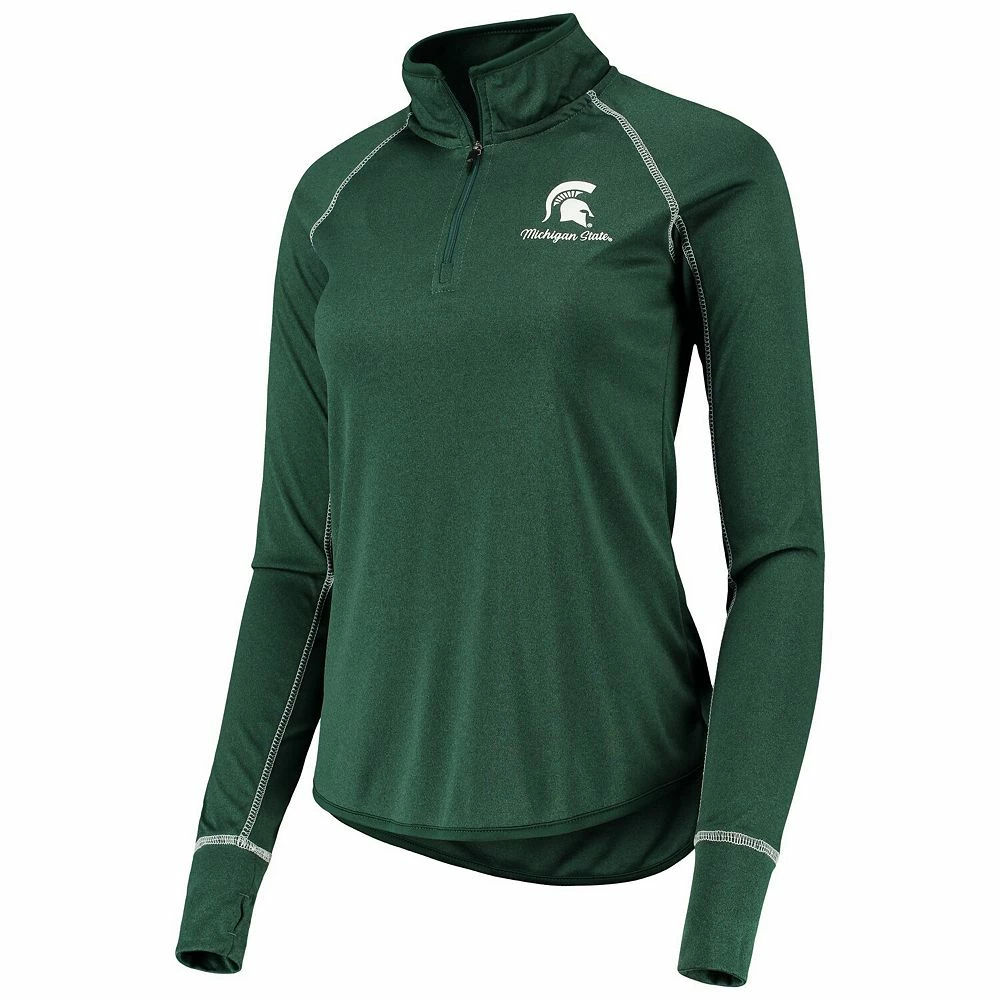 Women's Colosseum Green Michigan State Spartans Stingray Raglan Quarter-Zip Top - Image 3