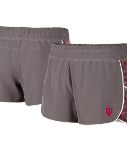 Women's Colosseum Gray/Crimson Indiana Hoosiers Pamela Lined Shorts