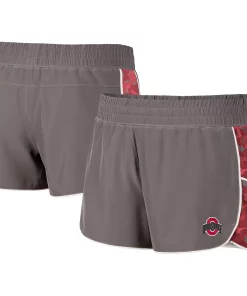 Women's Colosseum Gray/Scarlet Ohio State Buckeyes Pamela Lined Shorts